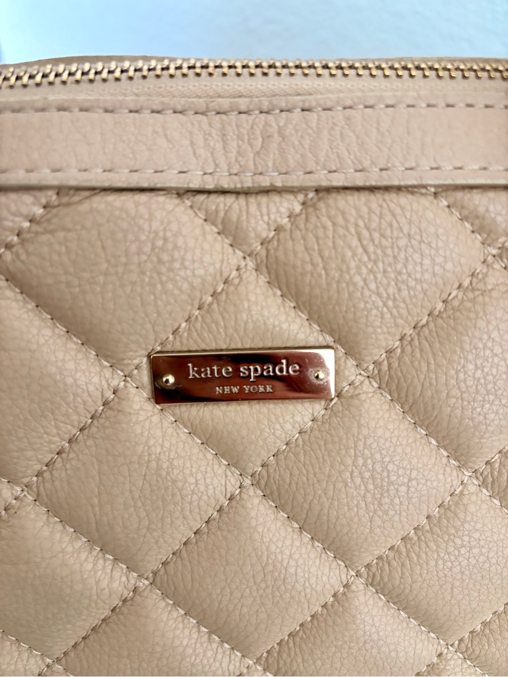 kate spade Quilted Leather Shoulder Bag - Nude- Used - Picture 6 of 10